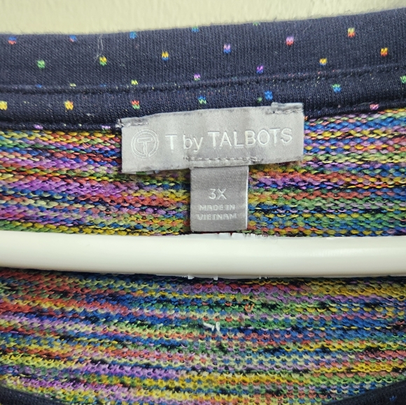 T By Talbots Rainbow French Terry Top Sz 3X - Picture 6 of 6